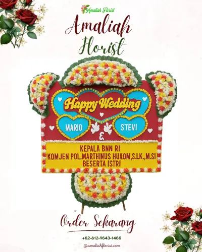 Karangan Papan Bunga Pernikahan di Santika Premiere Dyandra Hotel & Convention Medan